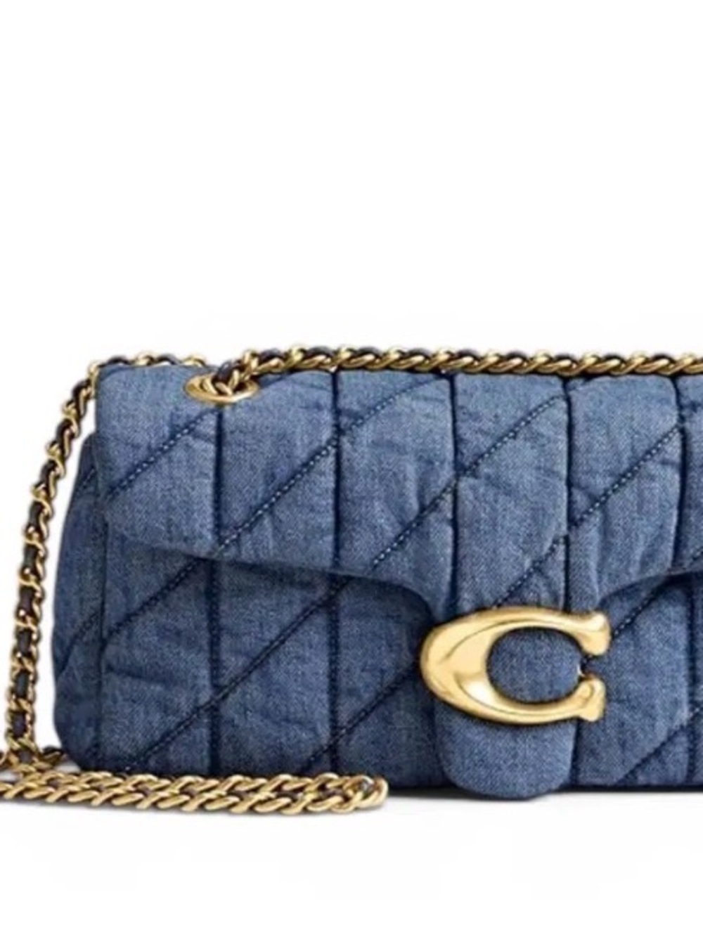 Coach Tabby 26 Quilted Denim Shoulder Bag with Gold Hardware